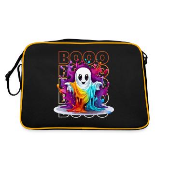 Chibi Float & Booo! Whimsical Wisp Tee! - Retro Bag - black/gold - Back