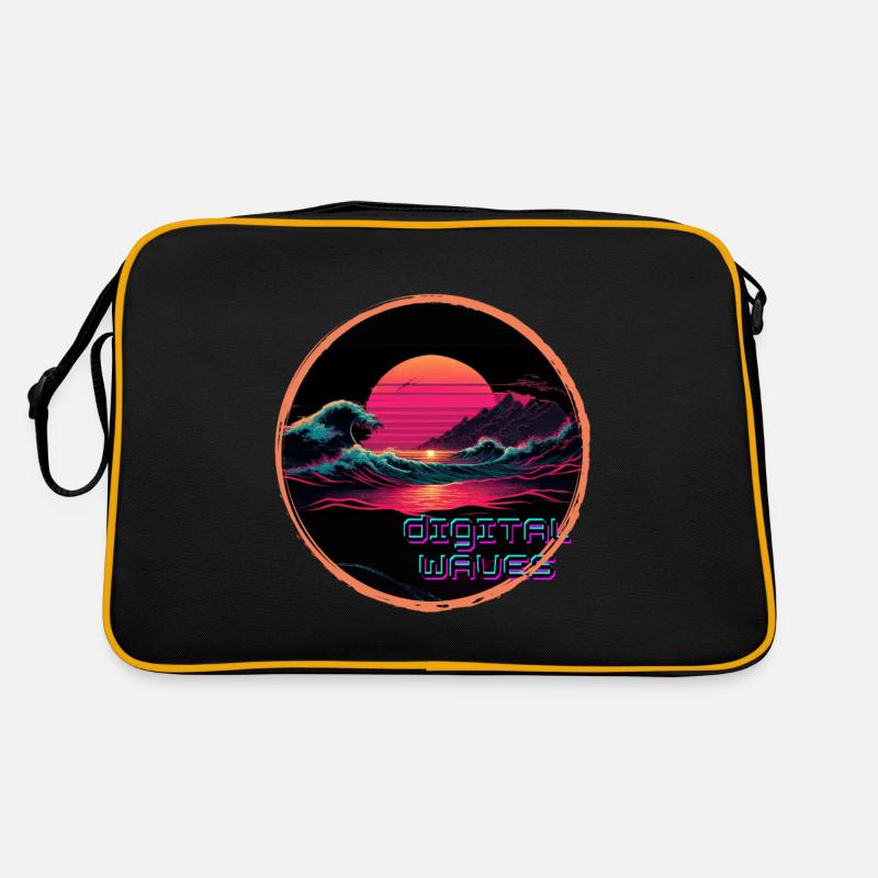 Digital Waves Retro Tasche