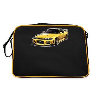 JDM R33 Car Motif Voitures de rêve japonaises des années 90 - Sac Retro - noir/or - Dos