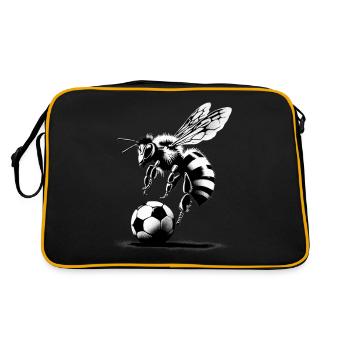 Abeille jouant au football - Sac Retro - noir/or - Dos
