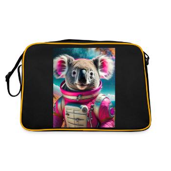 koala with astronaut dress - Retro Bag - black/gold - Back