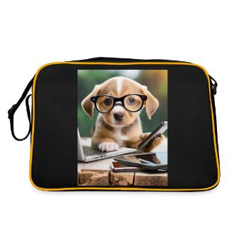 chien à lunettes - Sac Retro - noir/or - Dos