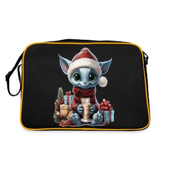 Gnomie le nain de Noël bleu. - Sac Retro - noir/or - Dos