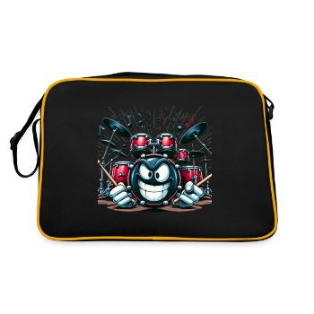 Drum Some Fun! 🥁 Whimsical Drum Set Character - Retro Bag - black/gold - Back