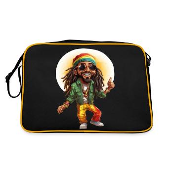 Tom the Rastafarian Reggae Style Cartoon Character. - Retro Bag - black/gold - Back