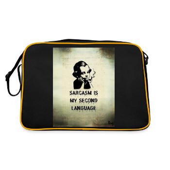Sarcasm is my second language - Retro Bag - black/gold - Back