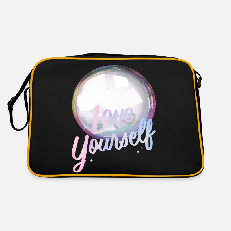 Love yourself Seifenblase Retro Tasche
