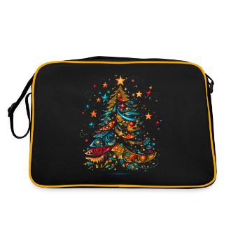 Le bonheur de Noël ! Vibrant Pop Art arbre de Noël Tee - Sac Retro - noir/or - Dos