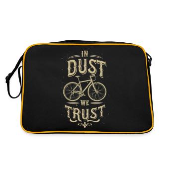 Gravelbike-Liebhaber entwerfen ''In Dust we Trust'' - Retro Tasche - Schwarz/Gold - Hinten