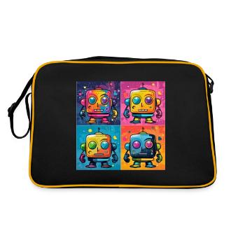 Playful Bot: A Pop Art, Fusion Robot. - Retro Bag - black/gold - Back