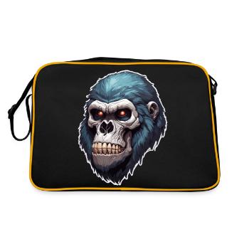 Gorilla Skull / Animal / Wild / Monkey / Primate - Retro Bag - black/gold - Back