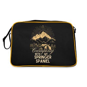 Springer Spaniel Camping - Retro Bag - black/gold - Back