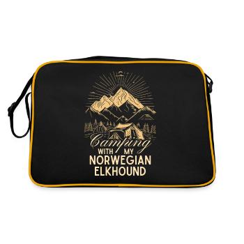 Norwegian Elschhound Camping Camping Elkhound - Retro Bag - black/gold - Back