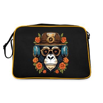 Steampunk Gorilla - Retro Bag - black/gold - Back