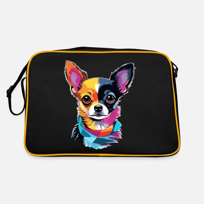 Chihuahua - Retro Tasche - Schwarz/Gold