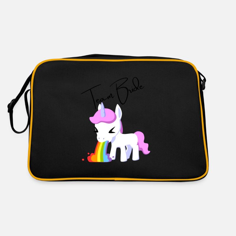 Team Bride Einhorn Retro Tasche