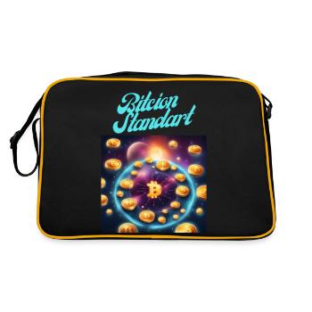 Bitcoin Standard - Retro Tasche - Schwarz/Gold - Hinten