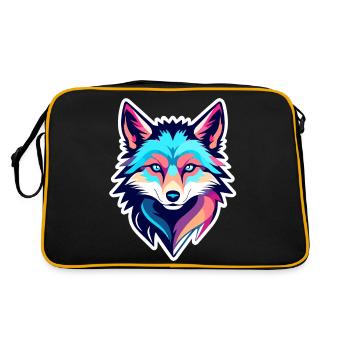 Dessin de loup - Sac Retro - noir/or - Dos