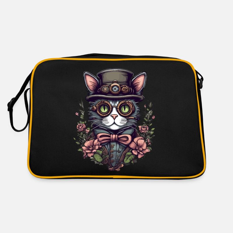 Chat steampunk Sac Retro