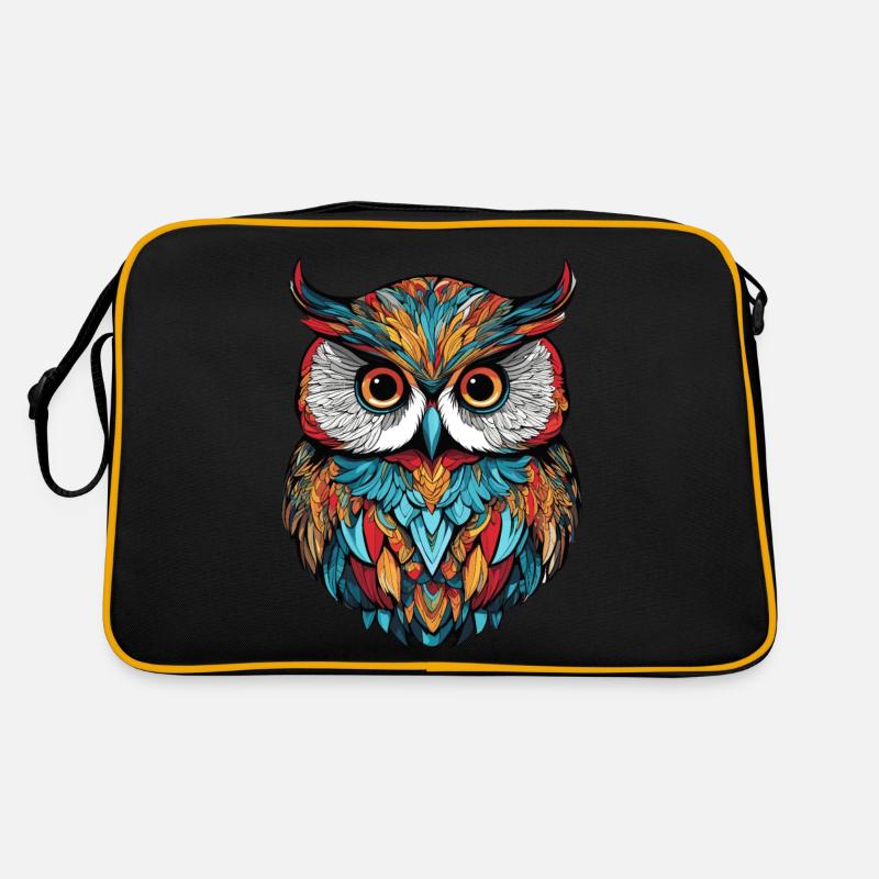 Bunte Eule Retro Tasche