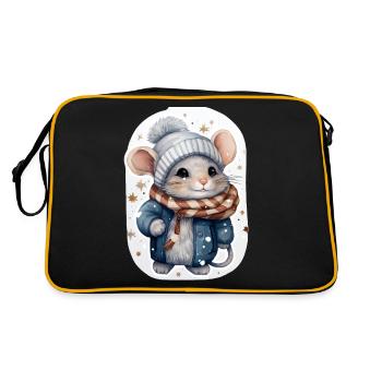 Souris d’hiver mignonne - Sac Retro - noir/or - Dos