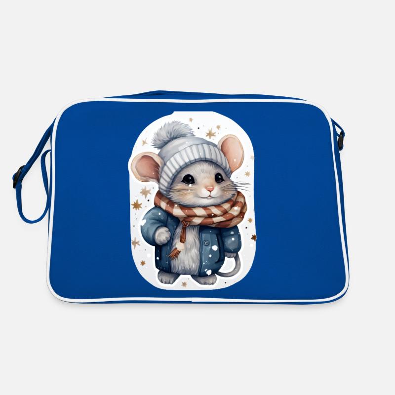 Cute Winter Mouse Retro Bag