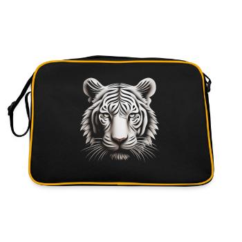 Enigmatic Op Art Tiger Illusion Artwork - Retro Bag - black/gold - Back