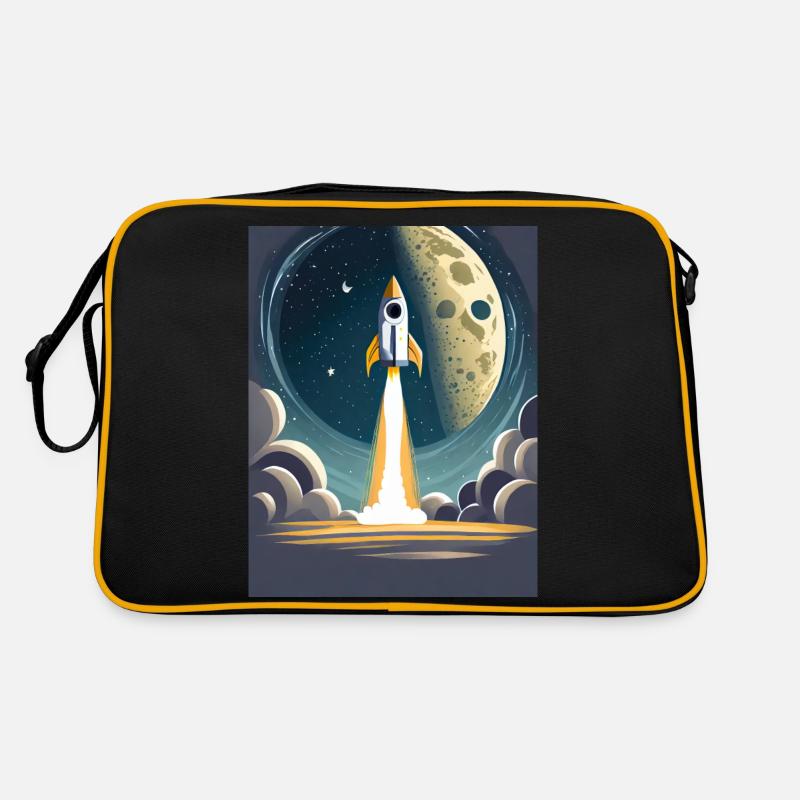 Take me to the moon vintage space rocket start Retro Bag