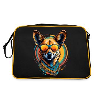 African Wild Dog - Retro Bag - black/gold - Back