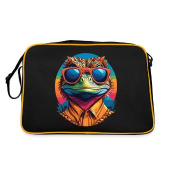 Frilled Neck Lizard - Retro Bag - black/gold - Back