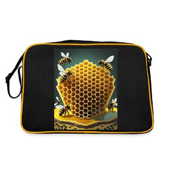 I’m a Beekeeper cool proud logo design - Retro Bag - black/gold - Back