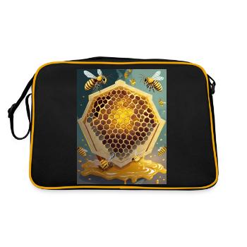 I’m a Beekeeper cool proud logo design - Retro Bag - black/gold - Back