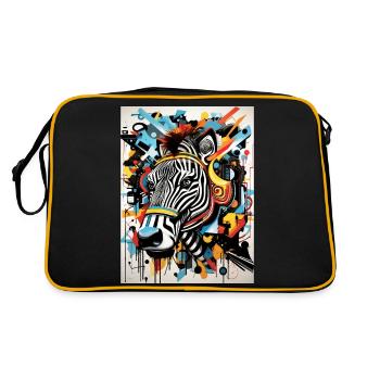Inspirations graffiti :Zèbre - Sac Retro - noir/or - Dos