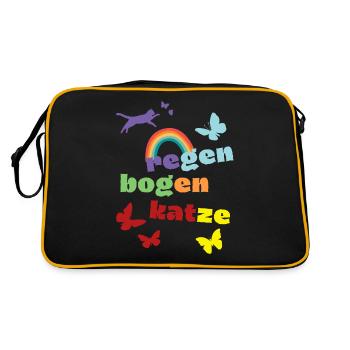 Chat arc-en-ciel - chemise de deuil - perte - Sac Retro - noir/or - Dos