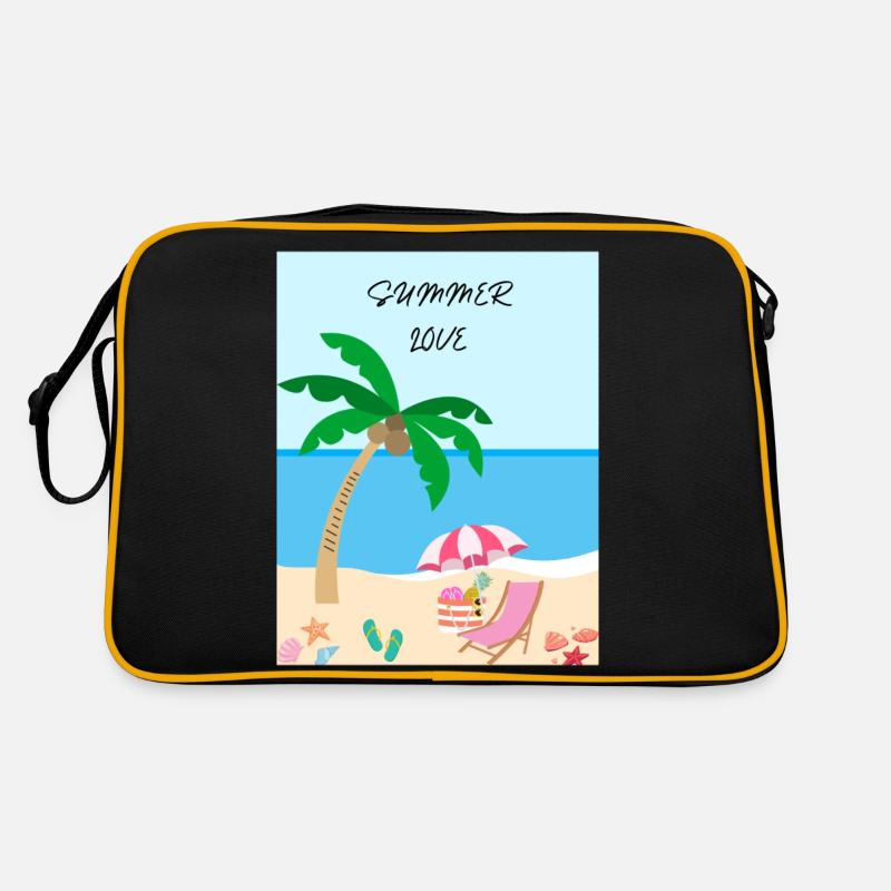 Summer Love - Retro Tasche - Schwarz/Gold