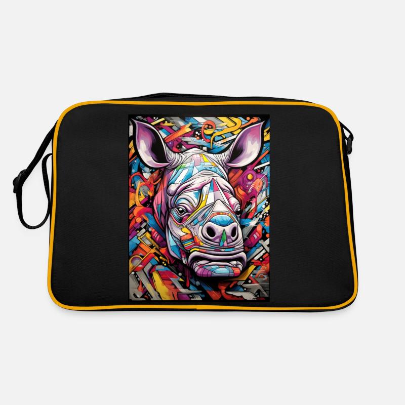 hippo graffiti Retro Tasche