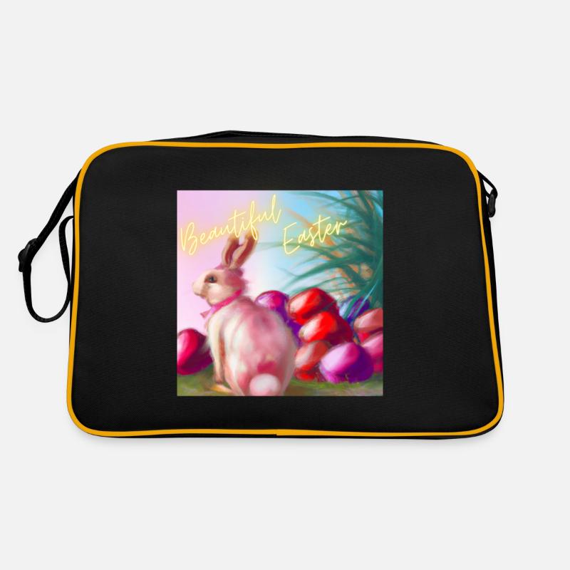 Bezaubernde Ostern - Retro Tasche - Schwarz/Gold