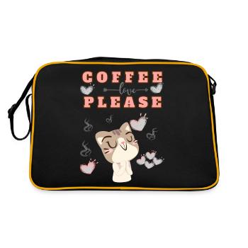 Coffee Please - Retro Tasche - Schwarz/Gold - Hinten