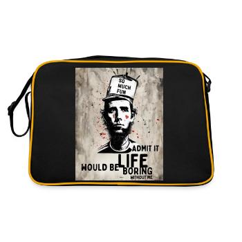 Admets-le, la vie serait ennuyeuse sans moi - Sac Retro - noir/or - Dos