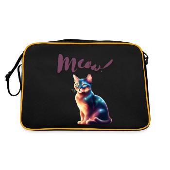 Beautiful cat - Retro Tasche - Schwarz/Gold - Hinten