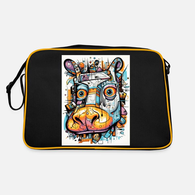 Hippo Graffiti Abstract Retro Bag