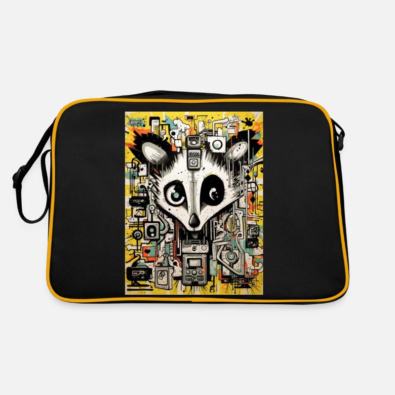 opossum graffiti geometric Retro Tasche