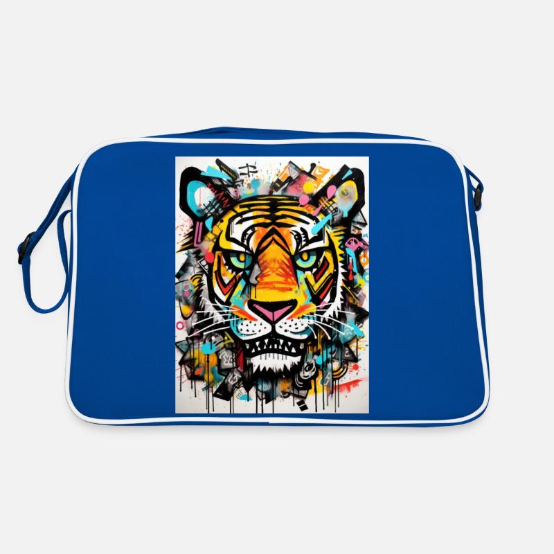 tiger geometrie abstract Retro Tasche
