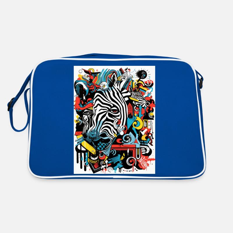 zebra geometrie graffiti Retro Tasche