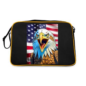 Adler - Retro Tasche - Schwarz/Gold - Hinten
