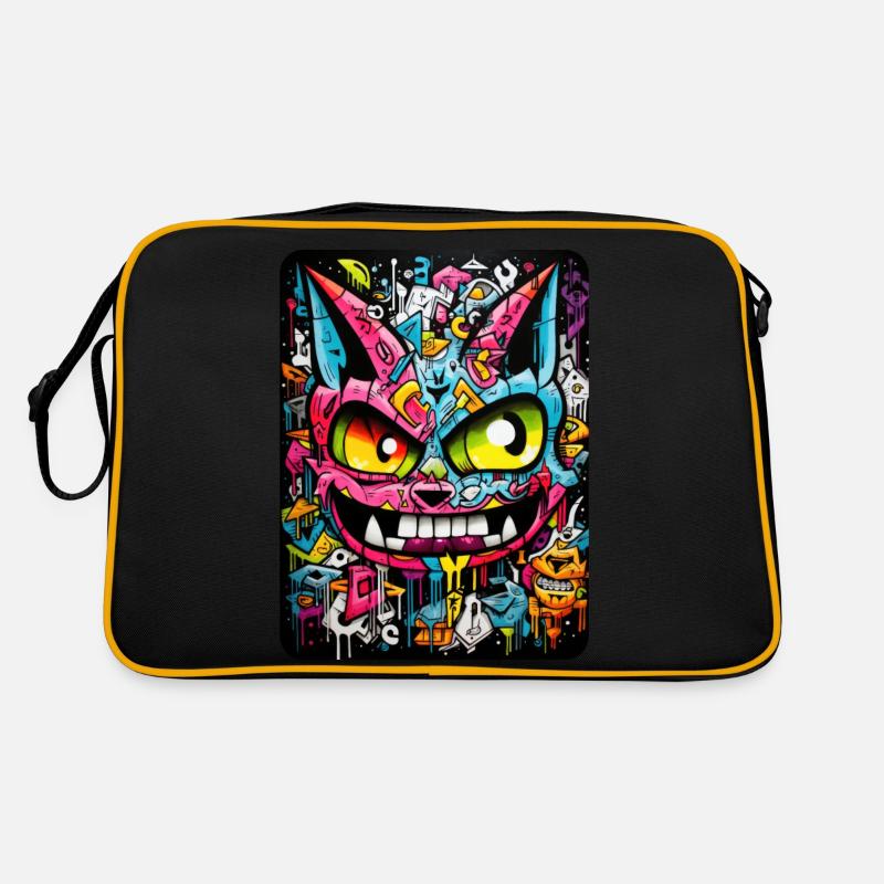 Chat graffiti abstrait Sac Retro
