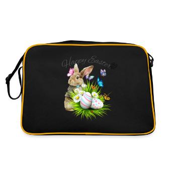 Panier de Pâques avec lapin de Pâques et papillons - Sac Retro - noir/or - Dos