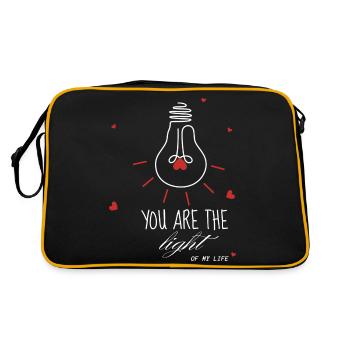 Du bist das Licht meiner Lebensliebe - Retro Tasche - Schwarz/Gold - Hinten