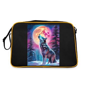 Loup hurlant à la lune - Sac Retro - noir/or - Dos