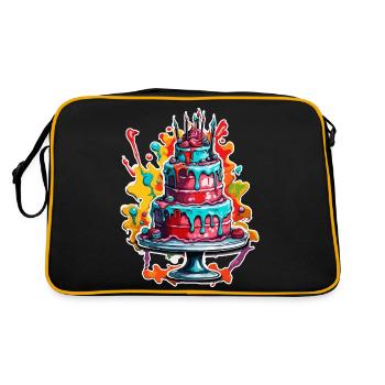 Gâteau d’anniversaire / Gâteau / Joyeux anniversaire / Gâteau - Sac Retro - noir/or - Dos